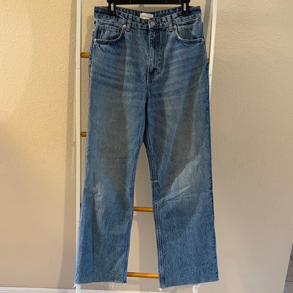 Zara Women's Blue Wide-leg Jeans